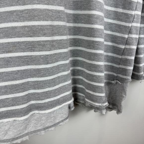 Soft Surroundings Sweatshirt Womens Medium Gray White Striped Casual Everyday - Picture 3 of 7